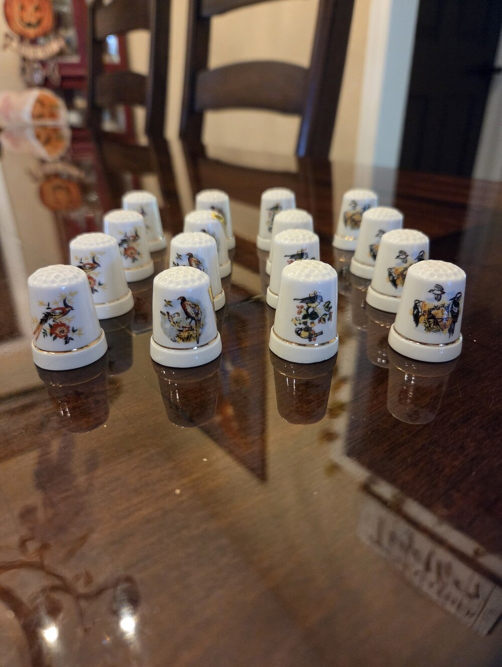 Vintage 16 Piece Birds Thimble Set 🐦🦜🦅